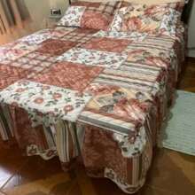 DOUBLE QUILT WITH PRINTED RUFFLES, 3 PIECES (VARIED PRINTS) - Nhiều màu - Xem 1