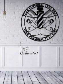 115/5000 A Custom Wrought Iron Barber Pole Shop Metal Logo Gift. Custom Hairdresser's Name Monogram For Gift, Store Opening, Birthday, Anniversary, Retirement, Housewarming, Or Mother's Day, Father's Day Personalized Vintage Hairdresser Chair Metal Logo. Design Your Personalized Barbershop Tool Metal Logo Today And Add A Unique Name, Text Or Date. Valentine's Day, Valentine's Day Decor Gifts Graduation Home Decor Back To School Room Decor School Supplies - Black - View 1