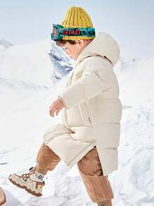 Balabala Boys' And Girls' Long Down Jacket Warm For Extreme Cold Winter - Khaki - View 2