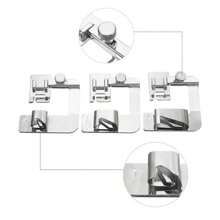 3-Piece Rolled Hem Presser Foot Kit - Wide Hemmer Foot Set Compatible With Low Shank Snap-On Sewing Machines Including Singer, Brother, Janome, Juki - Sizes 1/2", 3/4", 1" - Silver - View 2