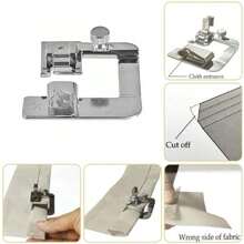 3-Piece Rolled Hem Presser Foot Kit - Wide Hemmer Foot Set Compatible With Low Shank Snap-On Sewing Machines Including Singer, Brother, Janome, Juki - Sizes 1/2", 3/4", 1" - Silver - View 9