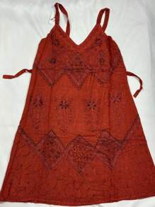 Short  Dress - 酒紅色 - 查看 2