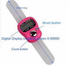 3 pièces Compteur de doigts à affichage 5 chiffres, compteur numérique de golf portatif réinitialisable, comptage, compteur, plusieurs couleurs, convient pour le yoga, la méditation, les outils éducatifs, la prière, le comptage sportif - multicolore - Voir 7