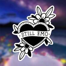 1 件，复古 3 英寸可移除户外防水乙烯基创意贴纸情绪贴纸哥特式，美国传统艺术设计适用于笔记本电脑 - 彩色 - 查看 1