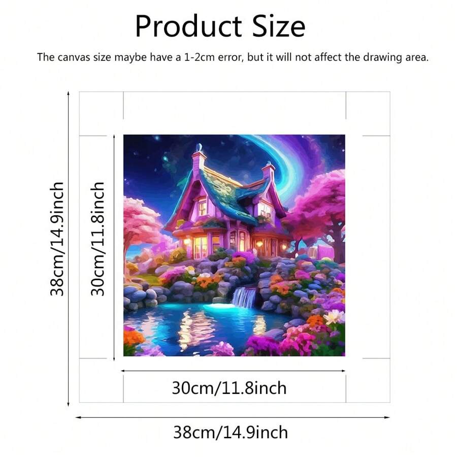 DIY Paint By Numbers On Canvas House Landscape Drawing By Numbers Set