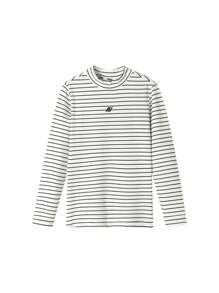 Annil Jersey de cuello alto de punto de manga larga como capa base para niñas preadolescentes. Camiseta interior antibacteriana de nivel 5A, de color liso con franjas, para el otoño.