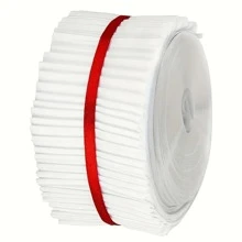 40 件 2.5 英寸 X 19.7 英寸果冻卷布，纯白色和波尔卡圆点果冻卷布条，用于绗缝、拼布工艺绗缝布、斜纹编织缝纫布 - 彩色 - 查看 6