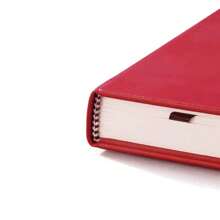 木浆纸中号水彩素描本，40 张，水彩手账本红色 PU 皮革手绘便携式水彩本 1 本 - 紅色 - 查看 10