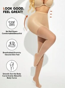 Un par de medias y pantimedias de presión abdominal para mujer