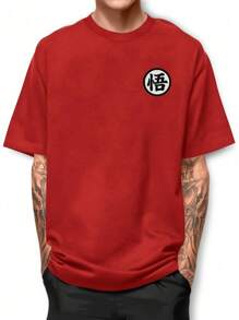 Men's Basic T-Shirt With Goku Print - 紅色 - 查看 2