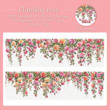 have a good day 1 rouleau de 200 cm (78,74 pouces) d'autocollants en rouleau sur le thème des fleurs et de la vigne. Décoration de découpe, journalisation personnalisée, décoration esthétique, matériel de scrapbooking, album photo DIY, collage, cartes, fournitures de bureau et scolaires