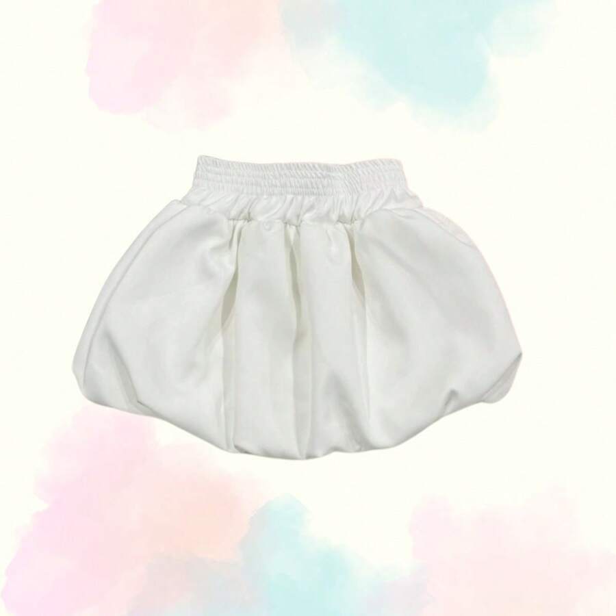 Children's Balloon Skirt Youth Fashion Blogger - 白色 - 查看 1