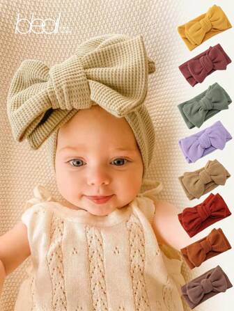 1PC Baby Oversized Bow Hairband Kids Waffle Knit Knotted Headband Hair Accessories Headbands Love Valentine