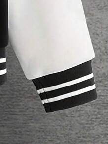 1pc Tween Girl Casual Workout Retro Solid Color Fleece Cardigan Baseball Jacket, Suitable For Spring/Autumn/Winter