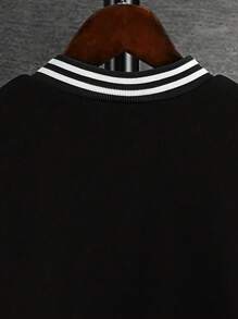 1pc Tween Girl Casual Workout Retro Solid Color Fleece Cardigan Baseball Jacket, Suitable For Spring/Autumn/Winter