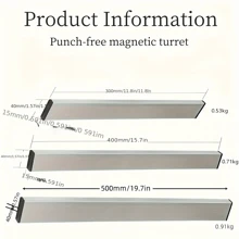 1pc Magnetic Knife Holder For Wall -No Drilling Magnetic Knife Bar With Hooks -304 Stainless Steel Knife Magnetic Strip -Magnetic Utensil Holder -Kitchen Utensil Hanger-Kitchen Organizer