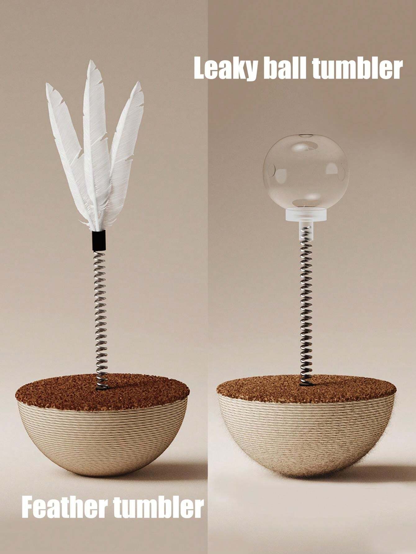 1 Pc Cat Toy Springy Oscillating Food Dispenser Ball, Cat Scratching