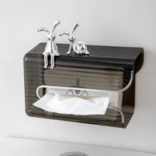 2pcs Electroplating Anti-Scalding Glossy Long-Eared Rabbit Bunny Decorative Handle Candy Box Storage Jar Lid Top Bead Ornaments, Office Ornaments(Random Rabbit Style) - Multicolor - View 3