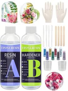1 Liter Epoxidharz Set, aufgewertetes kristallklares Gießharz und Härter Epoxidharz transparentes Kunsthandwerk Zubehör für Schmuckherstellung, Tischplatten und andere Basteleien, 1:1 Starterset