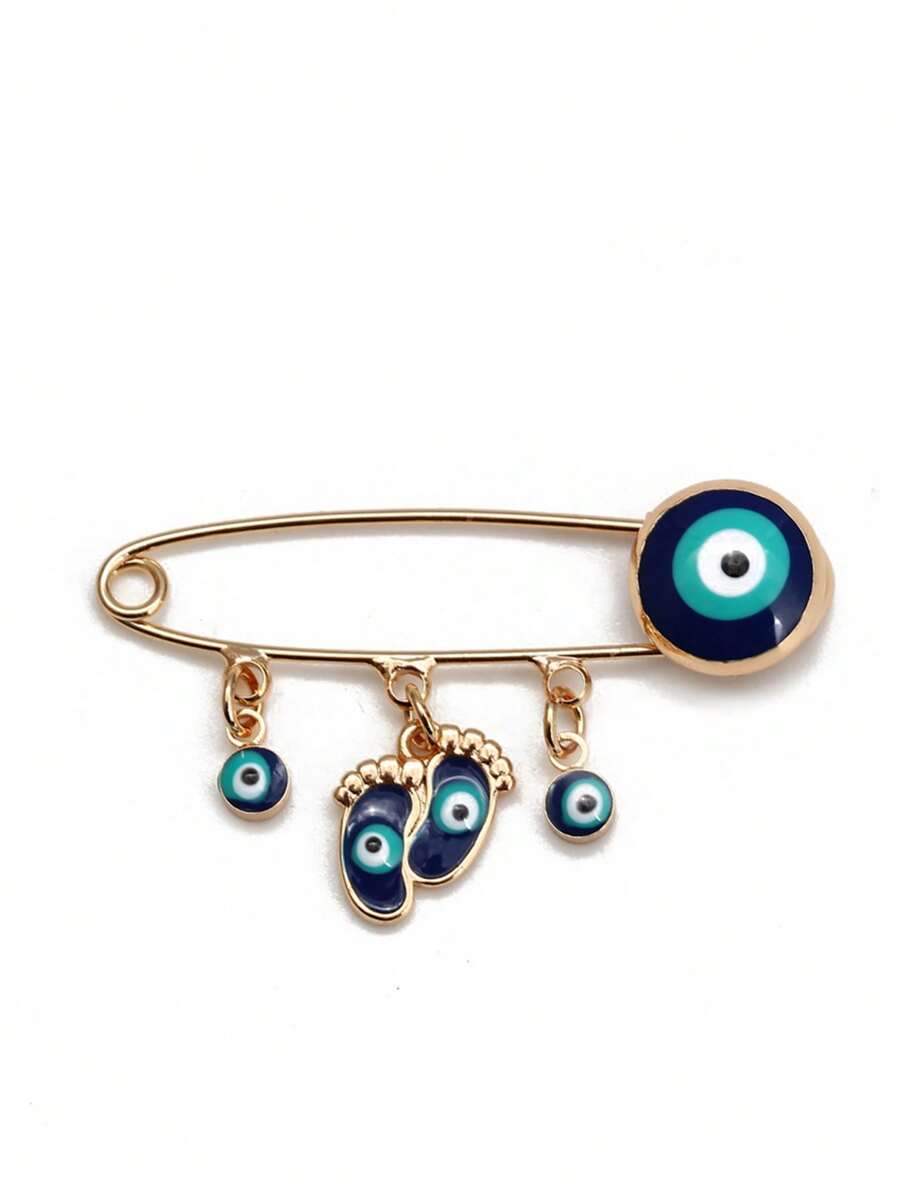 1pc Fashionable Foot & Eye Pendant Brooch Pin, Suitable For Women's Everyday Wear - Pendants - View 1