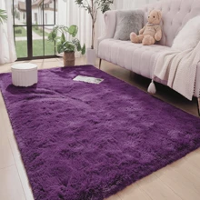 Alfombra Decorativa de Colores Lisos 150 x 200 Cm Sala De Estar Y Dormitorio - Morado Violeta - Ver 6