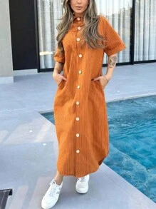 LINEN DRESS WITH BELT