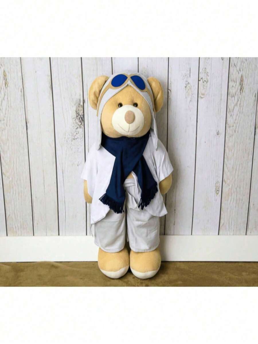 Aviator Teddy Bear Diaper Holder 65cm - Baby's Room - White, Gray and Navy - View 1