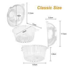 100pcs Individual Plastic Clear Single Cup Cake Muffin Boxes Pods Dome Boxes - Transparent - View 5