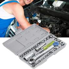 1 Set Socket Wrench 40 Pieces Tool Set For Car Bicycle Motorcycle Repair Multifunction Ratchet Wrench Combination Set Tool Box Socket Wrenches - Multicolor - View 3