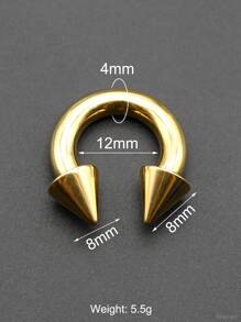 1 sztuka nowy kolczyk punkowy złoty kolor wewnętrznie gwintowany okrągły sztanga piercing stal nierdzewna podkowa pierścień nit waga ucha labret przegroda piercing nos pierścienie męskie tunele do uszu i zatyczki stożek odkręcany płatek piercing biżuteria do uszu 10G ~ 0G duży rozmiar