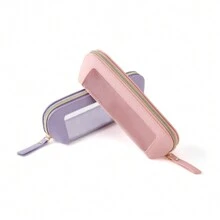 1 túi đựng mỹ phẩm PU chống thấm nước di động, túi đựng đồ trang điểm du lịch trong suốt có khóa kéo, túi đựng đồ vệ sinh cá nhân tiện lợi, túi đựng đồ rửa mặt, túi đựng mỹ phẩm trong suốt - Nhiều màu - Xem 7