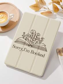 1 件花朵书图案平板电脑保护套，兼容 iPad 10.2 英寸、iPad Pro 11 2021/2020/10th Gen、iPad Mini 4/5/6、Samsung Galaxy Tab A8 10.5 英寸 2022、MatePad 10.4/Tab，带铅笔槽，支持自动睡眠/唤醒 - 彩色 - 查看 1