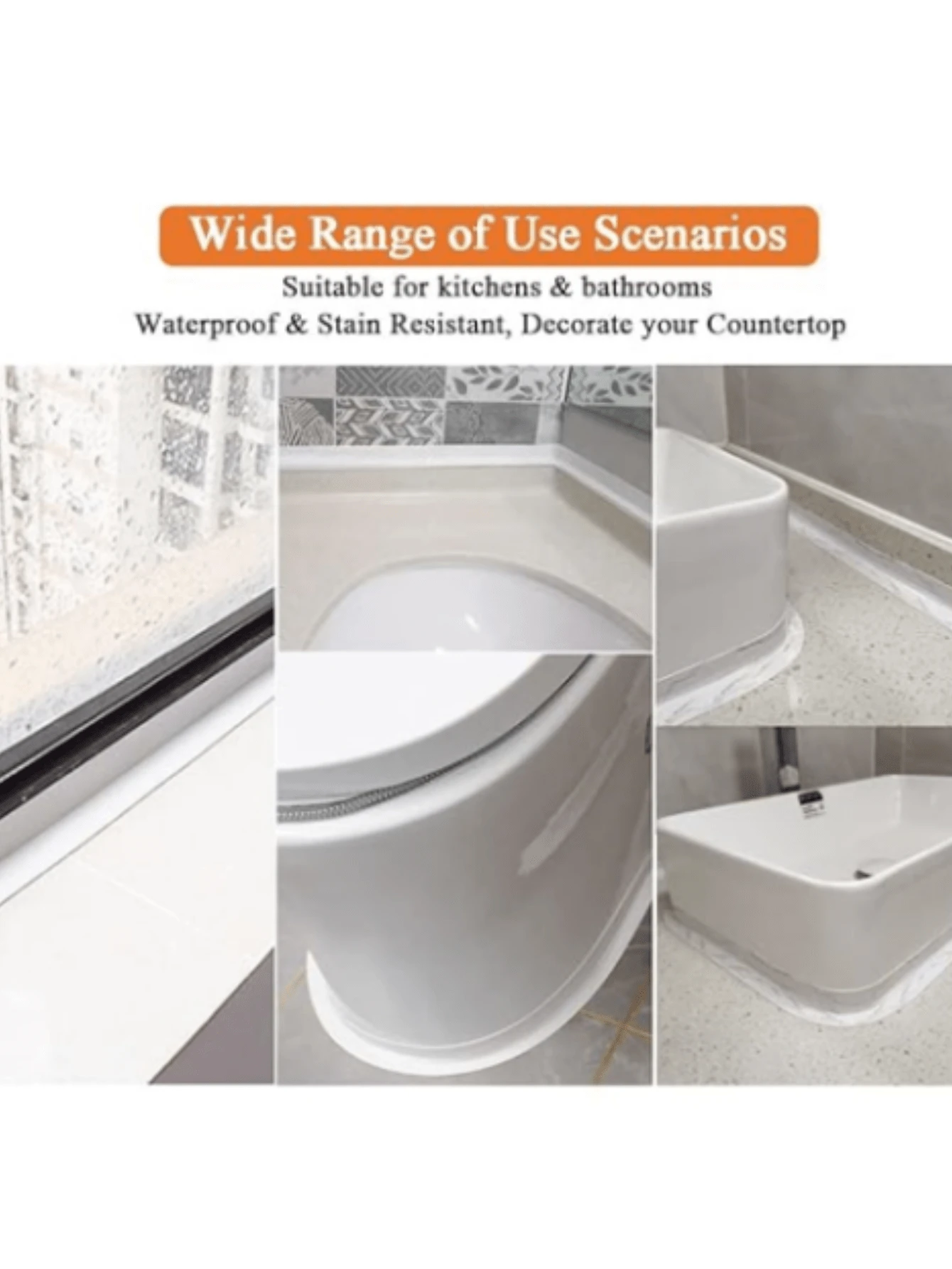 White Sealing Tape For Bathroom And Kitchen, Waterproof SelfAdhesive