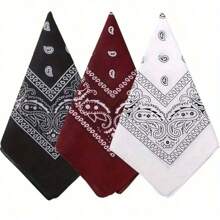 3 piezas Pañuelo tipo bandana con estampado de paisley - Pañuelo para el cuello unisex duradero para fiestas y moda diaria - Multicolor - Ver 7