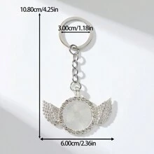 1 件天使之翼玻璃吊饰，简约优雅，铁质，水钻天使钥匙扣，特殊场合的纪念礼物，附赠礼品盒