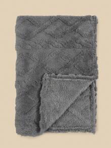 1 件柔软舒适纯色钻石图案天鹅绒婴儿毯，适合居家或旅行，秋冬季 - 藕粉色 - 查看 16