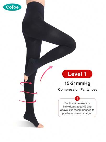 Cofoe Cofoe Compression Pantyhose 15-21mmHg Open Toe Compression Stockings Level 1 Over Thigh Pants For Men Women Anti Embolic Edema Socks