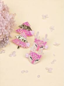 4pcs Glitter Christmas Hair Clips For Girls, Suitable For Everyday Wear, Christmas Parties And Gifts