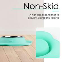 SUPERDESIGN 爱狗人士和狗妈妈爱碗 2 个不锈钢小狗碗，防溢出防滑硅胶垫 猫/狗爱好者礼物和狗/猫妈妈爱宠物水和食物喂食碗，用于喂食小型中型大型爱狗人士和狗妈妈爱猫人士和猫妈妈爱 - 綠色 - 查看 6