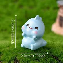 8 件/9 件全新迷你霸王龙微景观花园 DIY 树脂装饰品，可爱龙蛋、鸟巢和恐龙树脂工艺品，个性化装饰品，适用于办公桌、厨房、冰箱、朋友和家人礼物 - 彩色 - 查看 3