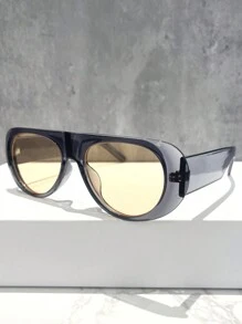 1 Cặp Kính phi công thời trang khung tròn dày cỡ lớn cổ điển cho nữ, Kính trang trí thời trang để mua sắm, trang phục và cuộc sống hàng ngày Phụ kiện đi biển cho phụ nữ Kính râm thời trang cơ bản hợp thời trang Thu Đông cho phụ nữ Trang phục Quần áo công sở Quà tặng giản dị - Nhiều màu - Xem 5