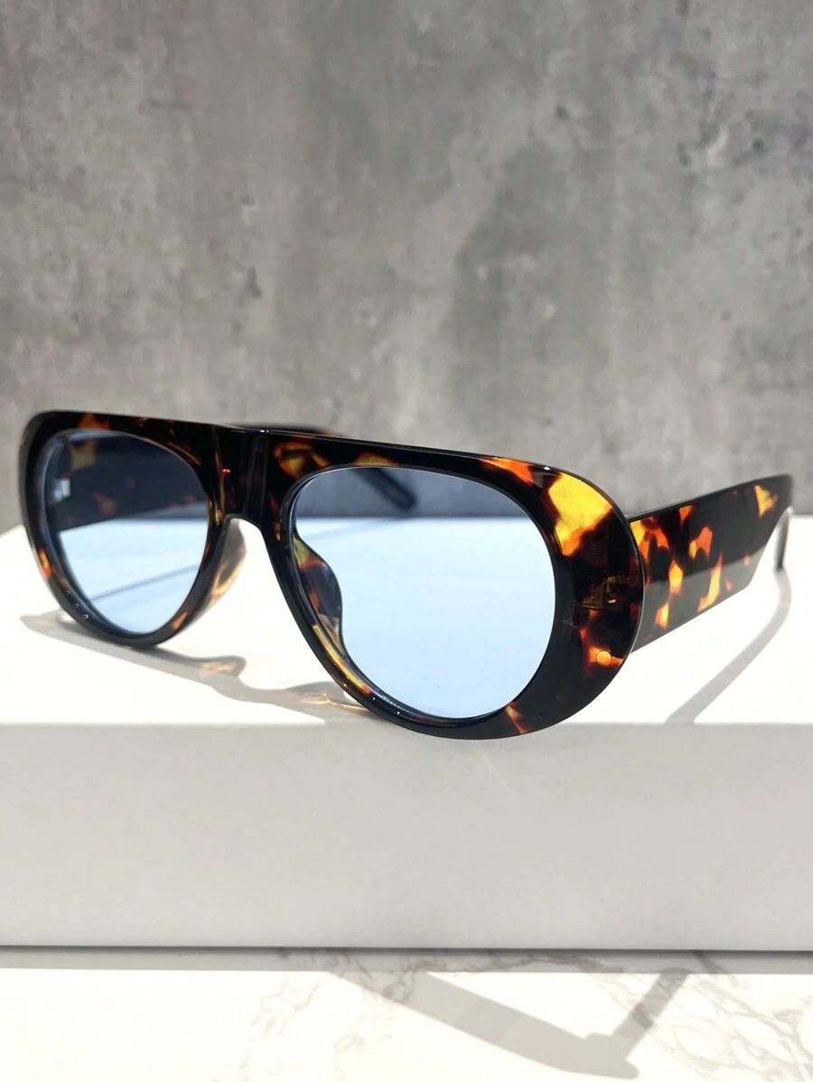 1 Cặp Kính phi công thời trang khung tròn dày cỡ lớn cổ điển cho nữ, Kính trang trí thời trang để mua sắm, trang phục và cuộc sống hàng ngày Phụ kiện đi biển cho phụ nữ Kính râm thời trang cơ bản hợp thời trang Thu Đông cho phụ nữ Trang phục Quần áo công sở Quà tặng giản dị - Nhiều màu - Xem 1