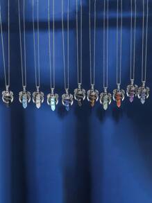 1 Pc Punk Teen Pterosaur Bullet Pendant Necklace Colorful Crystal Bullet Pterosaur Necklace Holiday Jewelry