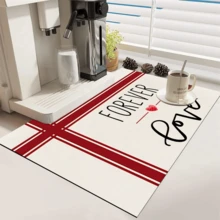 1 tấm thảm quầy pha cà phê in chữ và hình trái tim Valentine, thảm thoát nước, thảm thoát nước bằng diatomite cho máy pha cà phê, thảm thoát nước bằng cao su mềm, thảm chống trượt, thảm làm khô bát đĩa siêu thấm hút và bền, dùng cho mặt bàn, nhà hàng, nhà bếp, đồ trang trí bàn ăn ngoài hiên, đồ dùng nhà bếp gia dụng - Nhiều màu - Xem 3