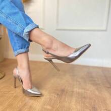 Women's Open Toe Pumps With 11cm Thin Heel Angela Galvão 2 - Dark Grey - View 3