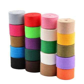 2 Yards/Roll 3.2cm Wide Thickened Solid Color Canvas Webbing Strap For Backpacks Bags, Packaging, Luggage