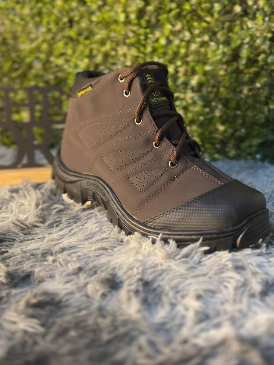 Velvety Nubuck Shoe With Lace-Up Elegance Comfortable - 鏽棕色 - 查看 1