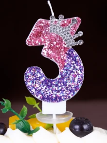 1支新款渐变数字蜡烛，适用于生日蛋糕、万圣节和圣诞派对、圣诞装饰、圣诞礼物 - 多色 - 查看 12