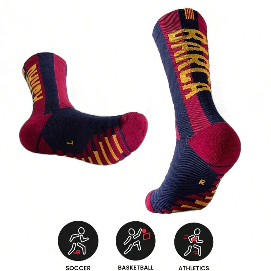 1/5 Pairs, Men's Soccer Socks With Anti Slip And Wear-Resistant Midsole, Sports Socks, Basketball Socks