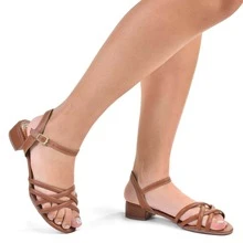 Sandália Feminina Salto Bloco Médio Confortável Saltinho